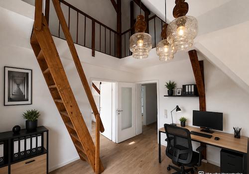 Büro virtuell eingerichtet (KI)