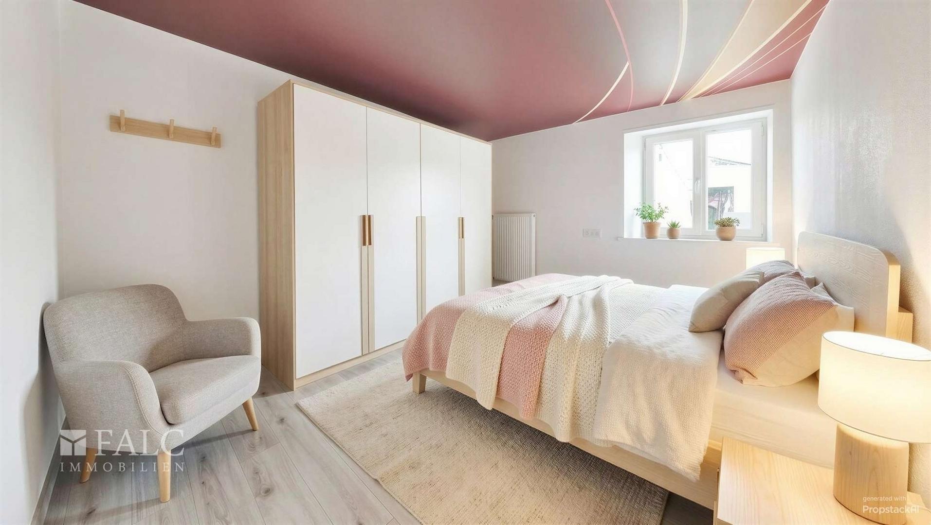 Schlafzimmer - digital möbliert