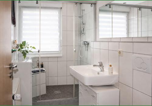 Tageslicht-Bad 1 mit Dusche im Erdgeschoss