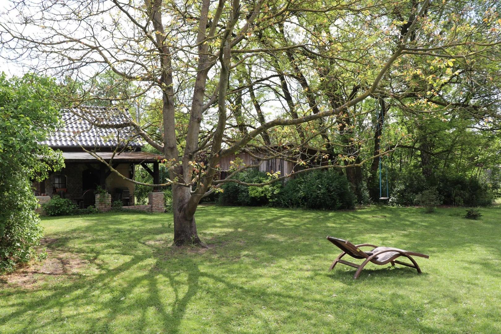 Garten, Terasse, Holzschuppen
