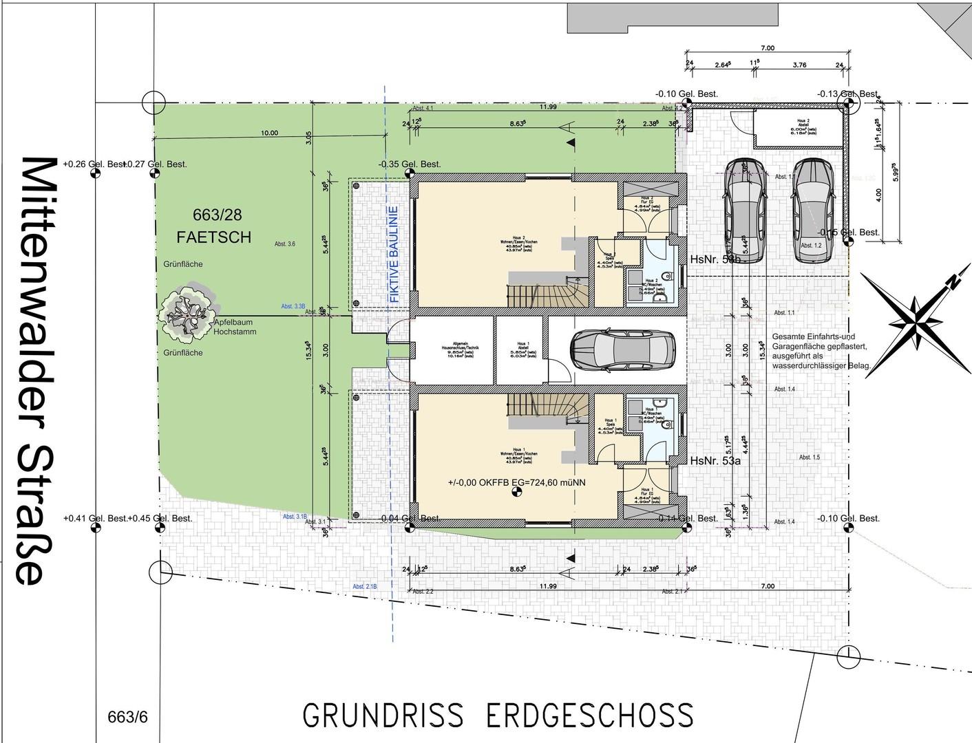 Erdgeschoss Haus 1 und 2