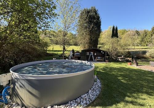 Garten mit unverbauter Aussicht