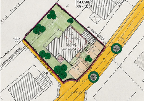 Lageplan, für Garteneindruck