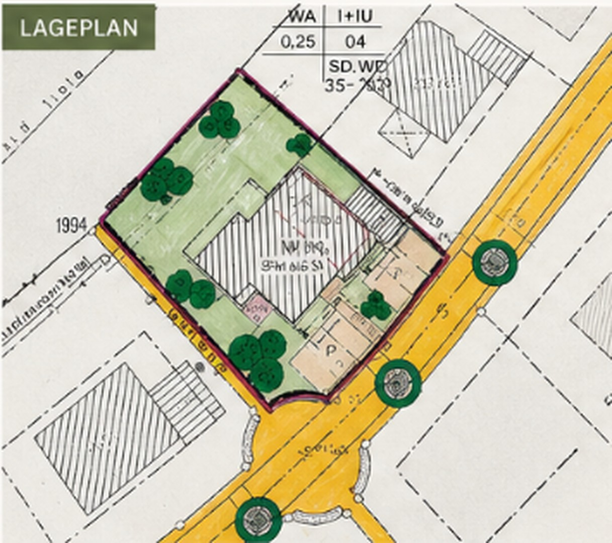 Lageplan, für Garteneindruck