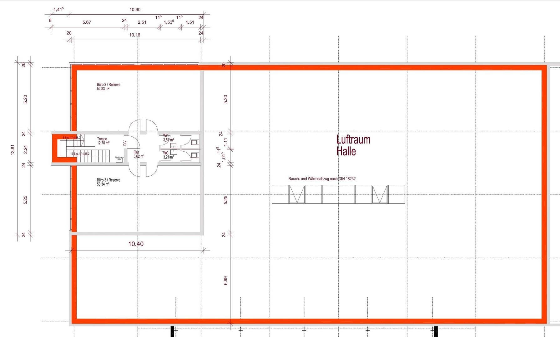 Grundriss OG Büro und WC