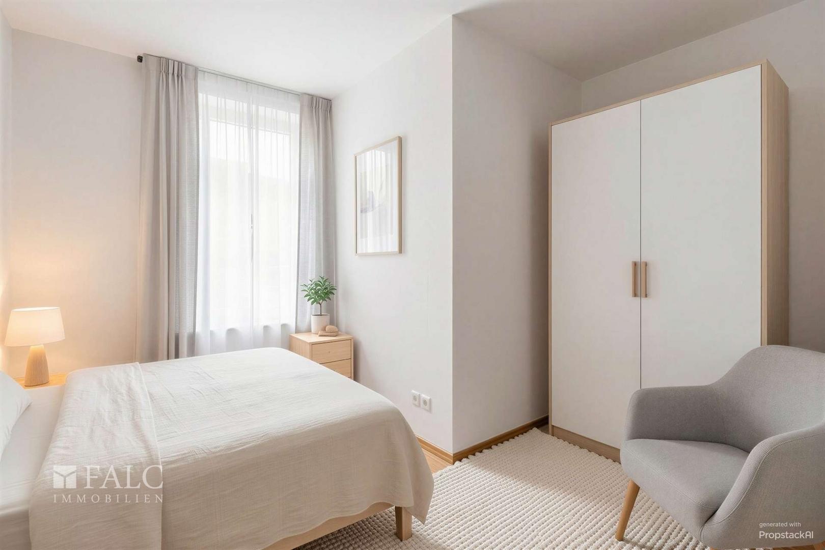 Schlafzimmer - (gestaged)