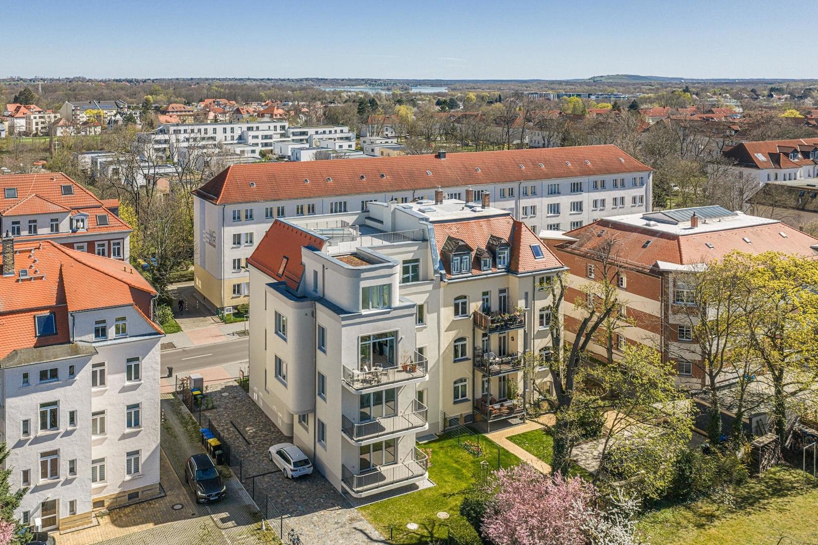 Eigentumswohnung | Luftbild - Gartenseite