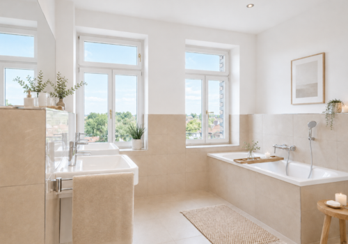 Eigentumswohnung | Wohnraum / Badezimmer Visualisierung