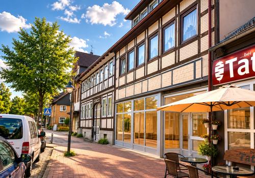 Seitenansicht des Hauses