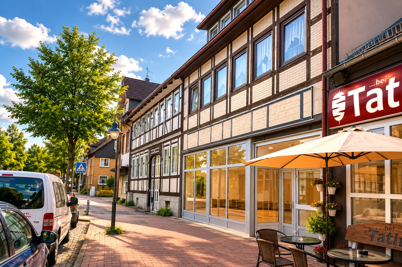 Seitenansicht des Hauses