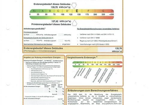 Energieausweis 135,78 kWh E
