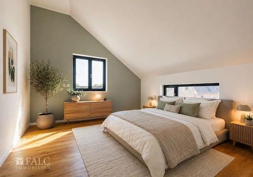 Schlafzimmer im Obergeschoss/Einrichtungsbeispiel