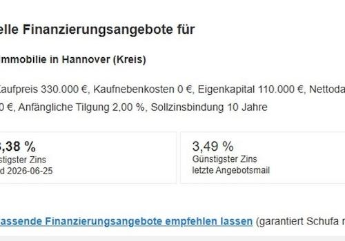 CREMLINGEN-Schulenrode Aktuelle Finanzierungskonditionen JUNI26
