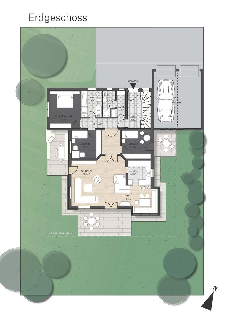 Grundriss Erdgeschosswohnung