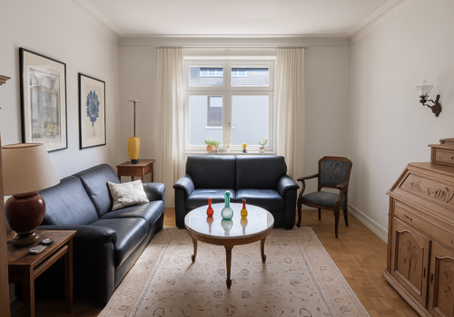 Wohnzimmer mit Blick zum Fenster