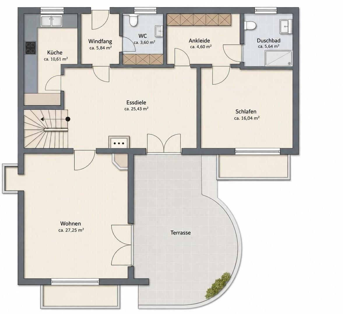 Grundriss EG lt. Planunterlage