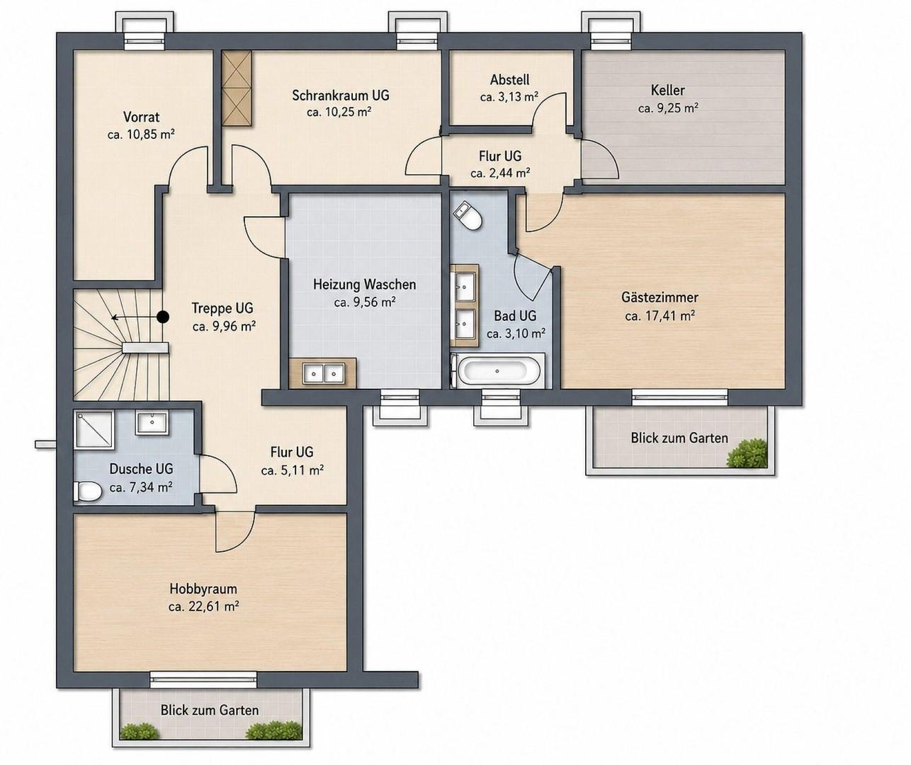 Grundriss UG lt. Planunterlage
