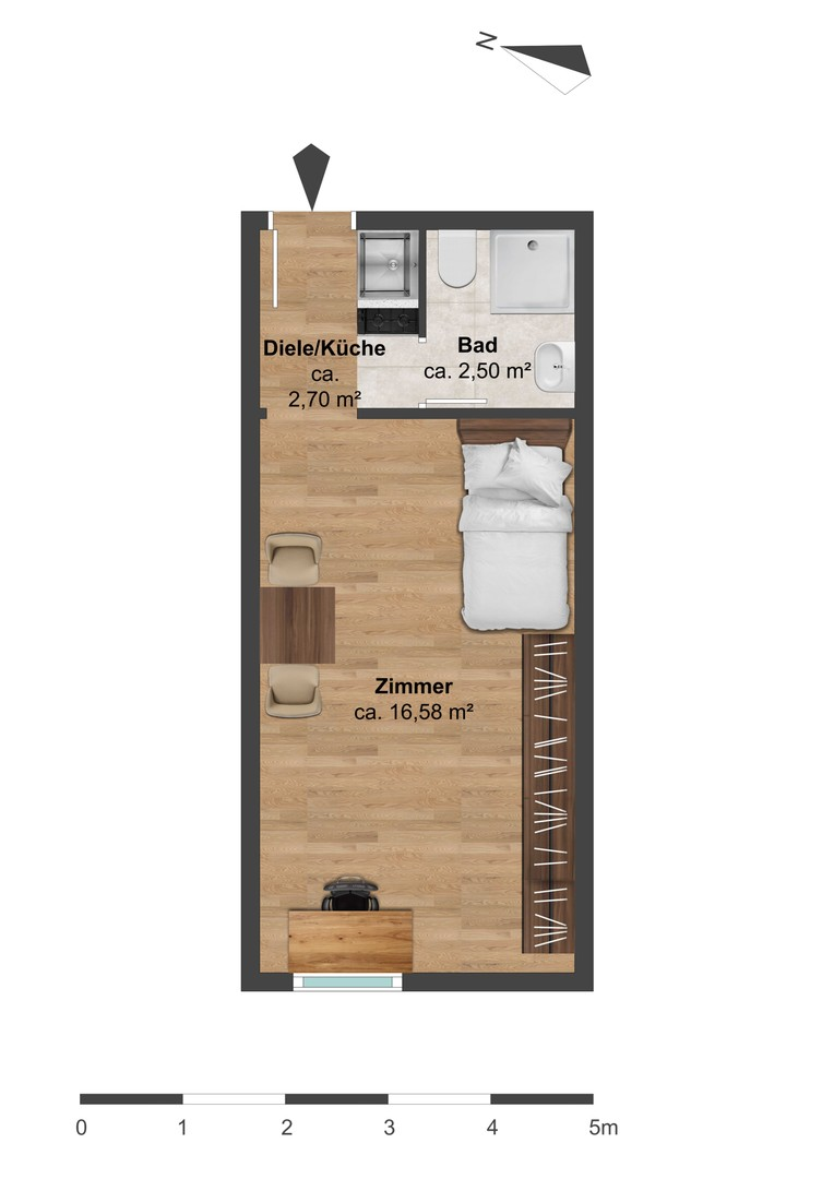 Grundriss der Wohnung