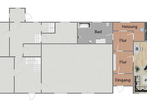 Grundriss Erdgeschoss (nicht maßstabsgetreu)