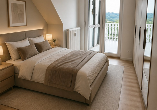 Schlafzimmer, KI-möbliert
