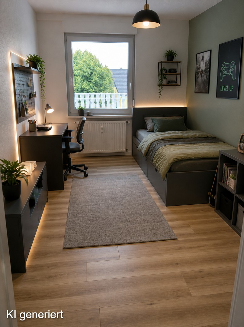 Jugendzimmer, KI-möbliert