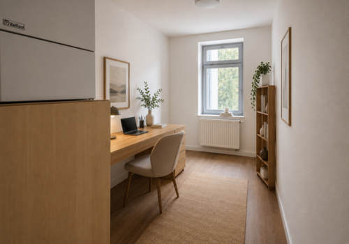 Leipzig - Mockau | Hauswirtschaftsraum/Arbeitszimmer (Möblierung per KI generiert)