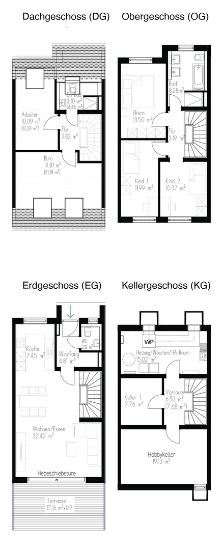 Grundrisse alle Etagen