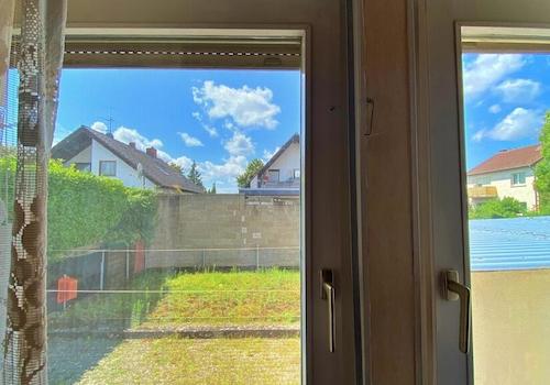 Ausblick Schlafzimmer in den Garten