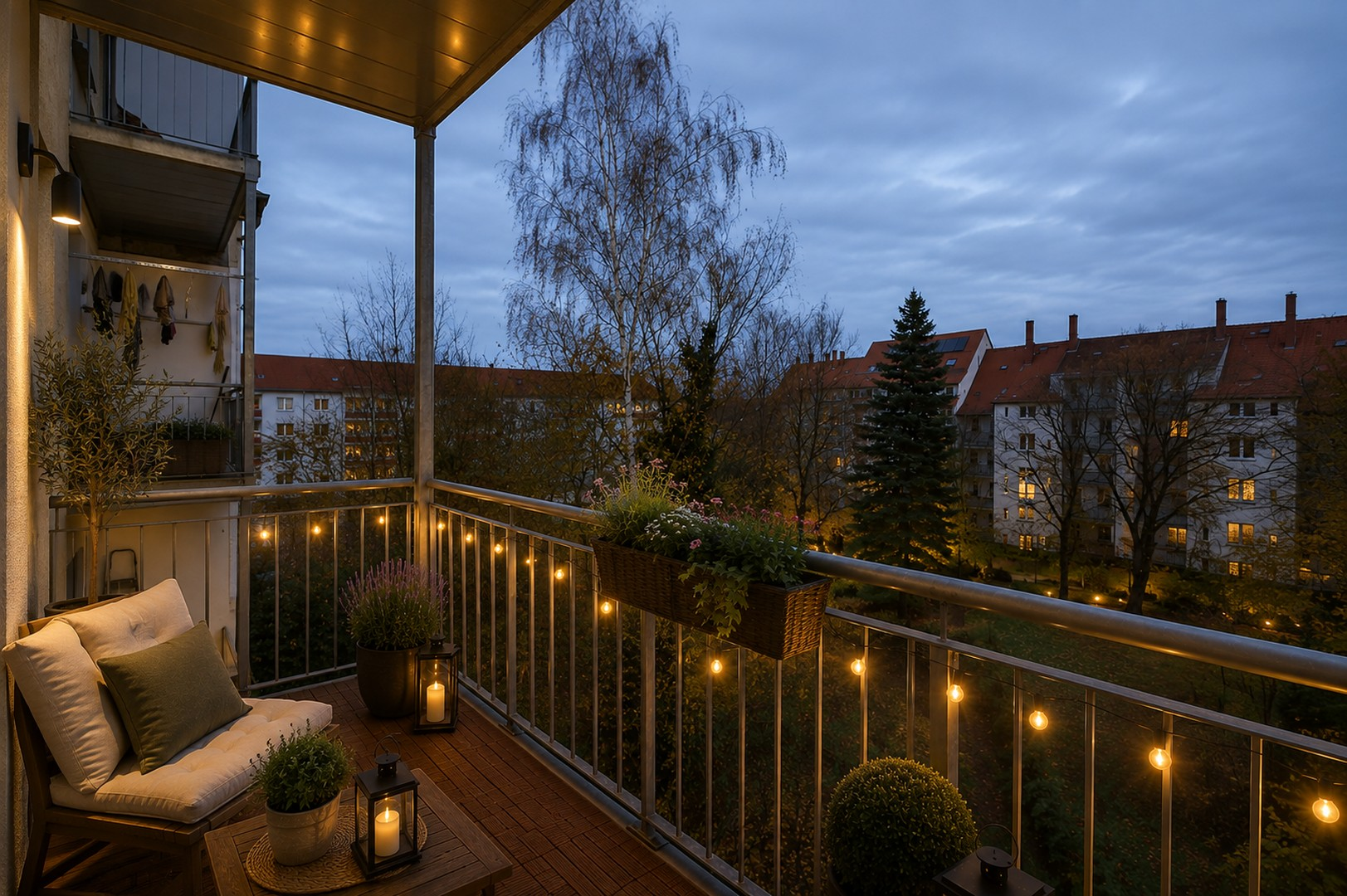 Balkon Ost-/Gartenseite