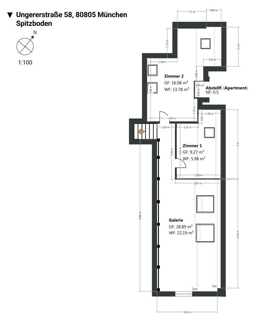 Grundriss Spitzboden