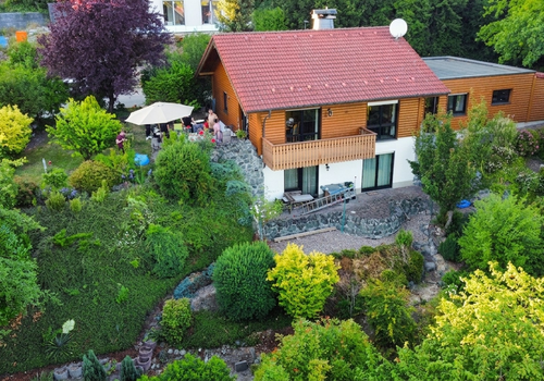 Haus aus Südseite von oben