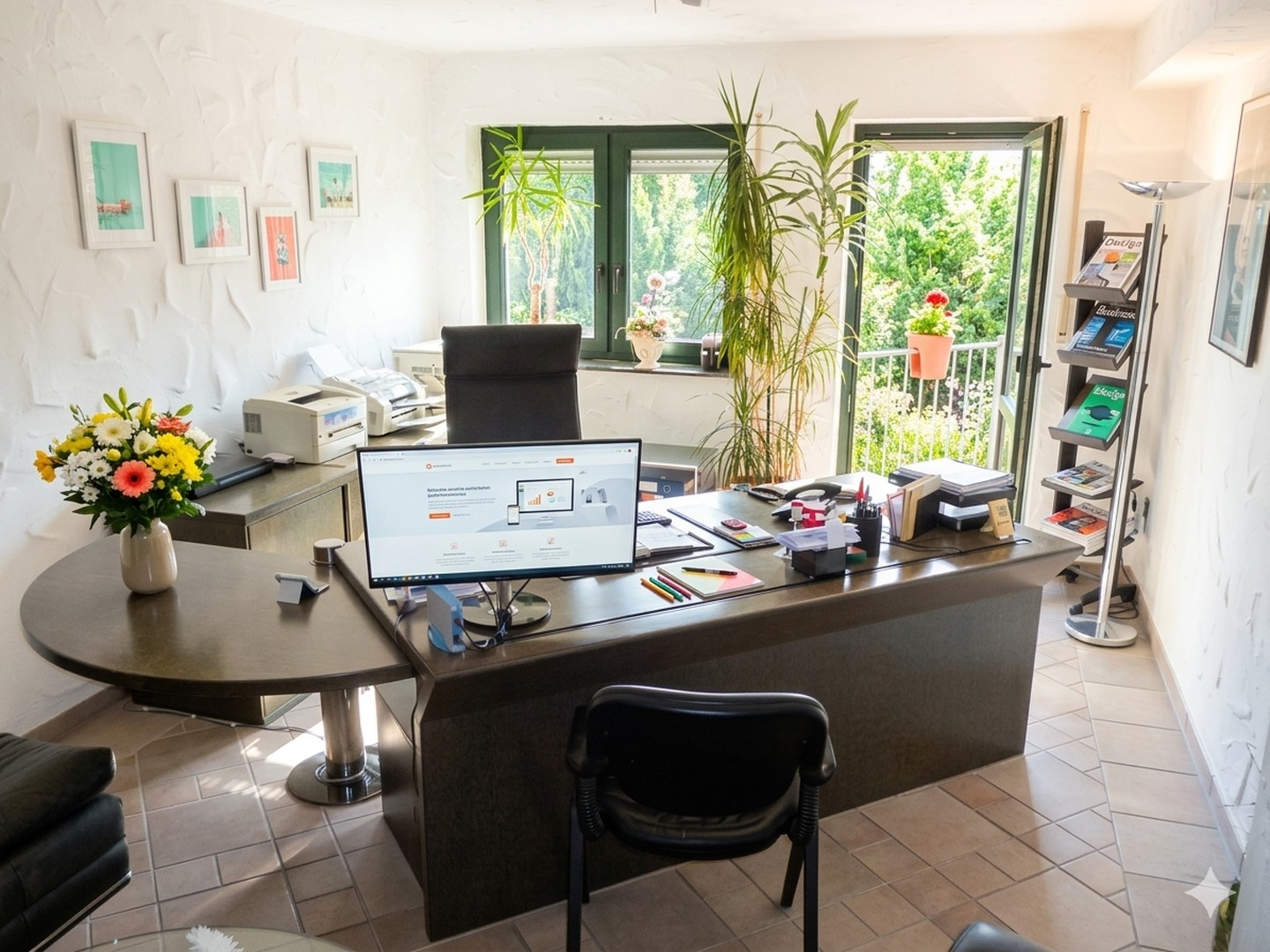 Arbeitszimmer mit Terrassenaus