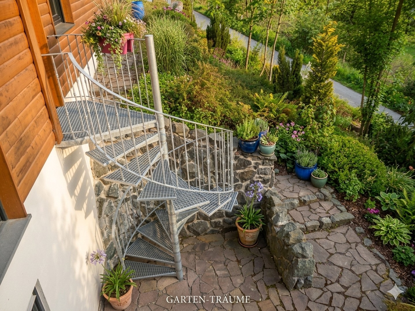 Gartenträume mit Wendeltreppe