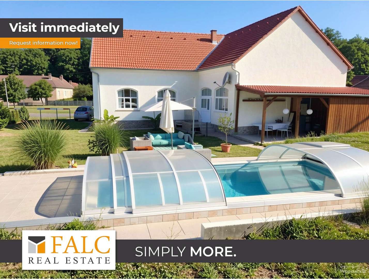 Außenansicht mit Pool