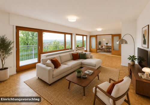 Wohnzimmer mit Rheinblick