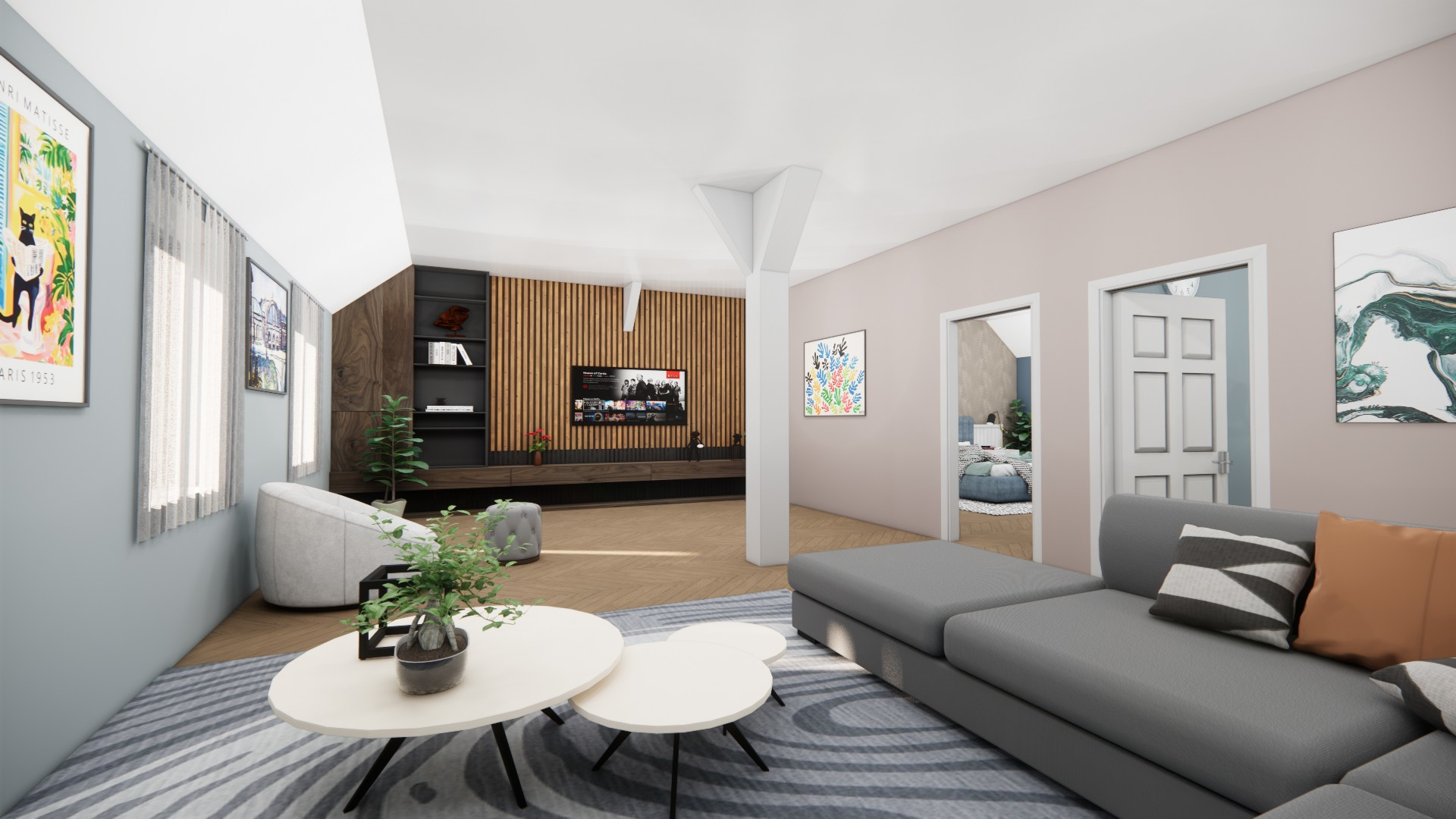 Wohnzimmer (Perspektive 2)