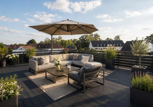 KI generiertes Renovierungsbeispiel für die Dachterrasse