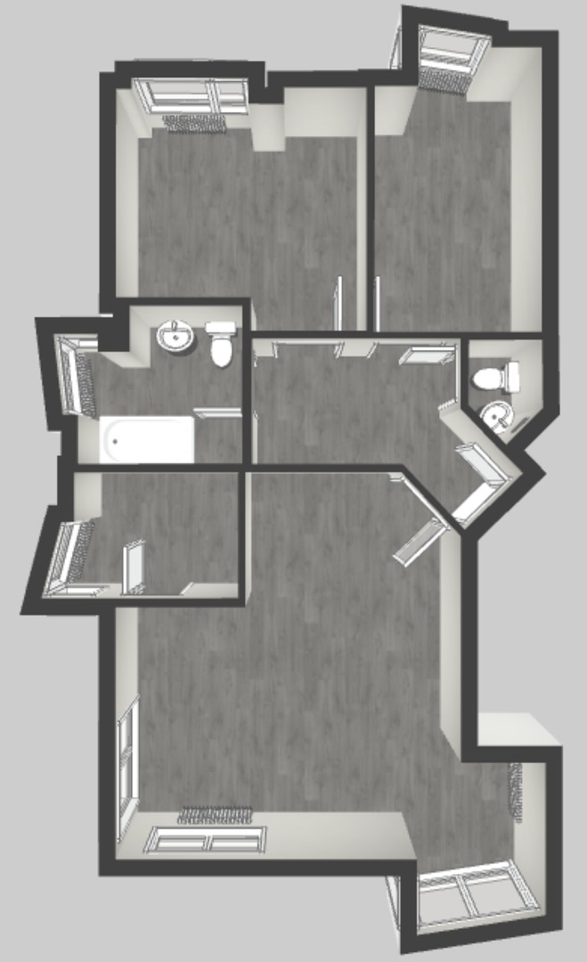 Grundriss - 3D - Vogelpersp.
