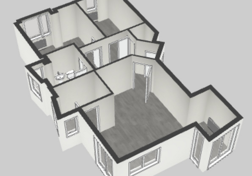 Grundriss - 3D - Seitenansicht