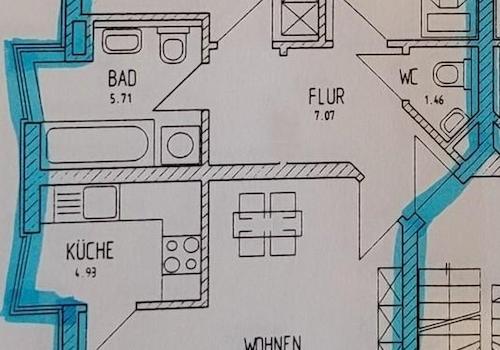 Grundriss vom Bauträger.