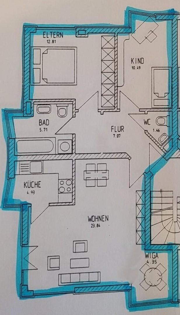 Grundriss vom Bauträger.