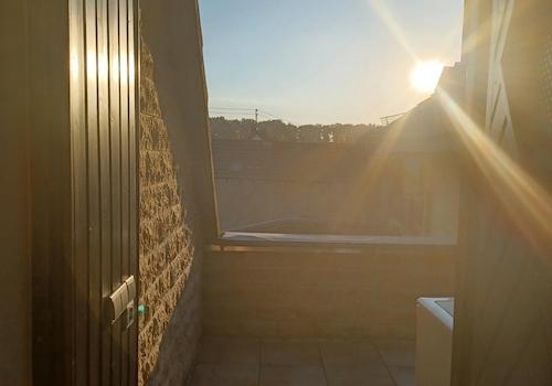 Blick vom Flur zur Loggia