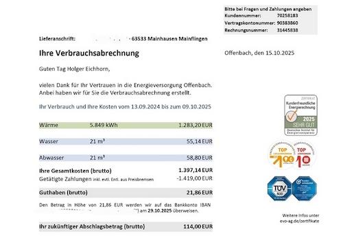 Abrechnung 2025
