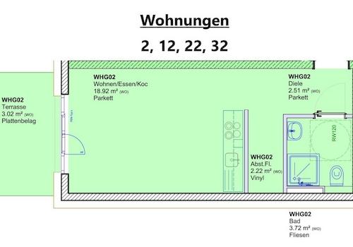 Wohnungen 2, 12, 22, 32