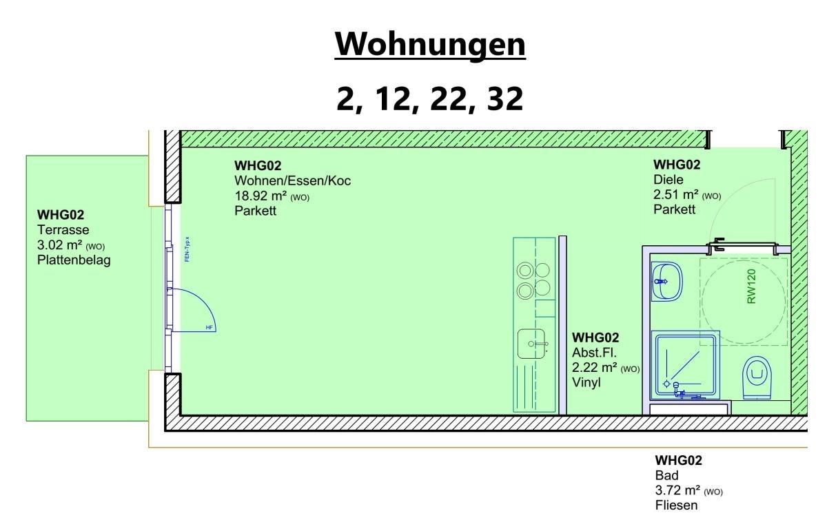 Wohnungen 2, 12, 22, 32