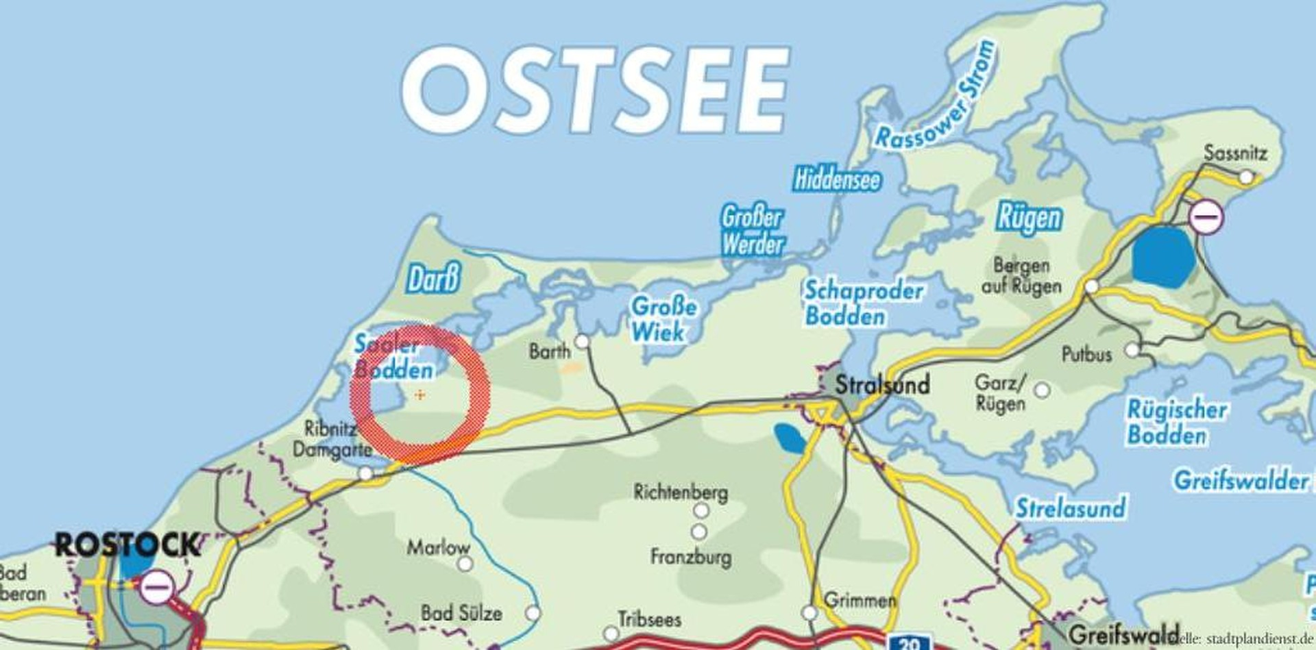 Lage zwischen Ostsee & Bodden 