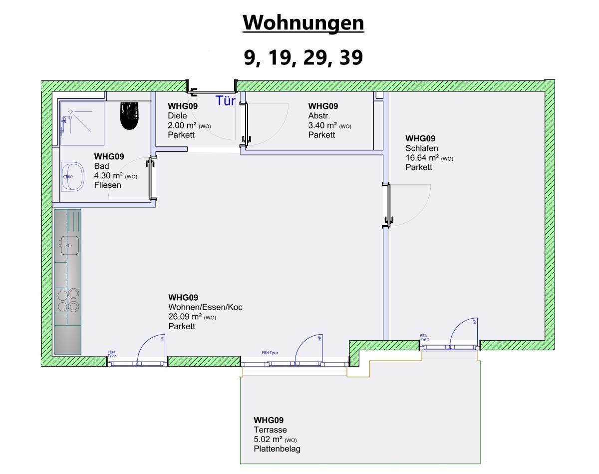 Wohnungen 9, 19, 29, 39