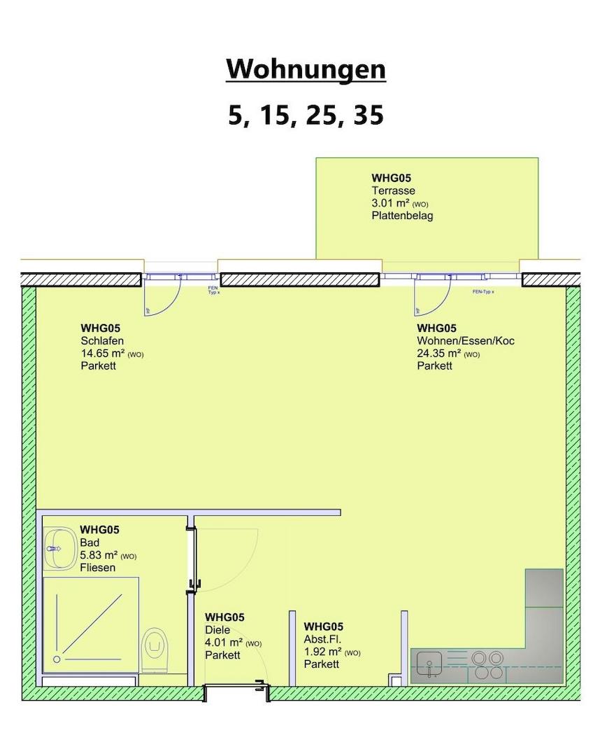 Wohnungen 5, 15, 25, 35