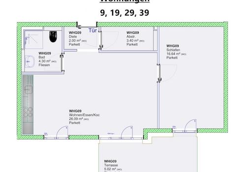 Wohnungen 9, 19, 29, 39