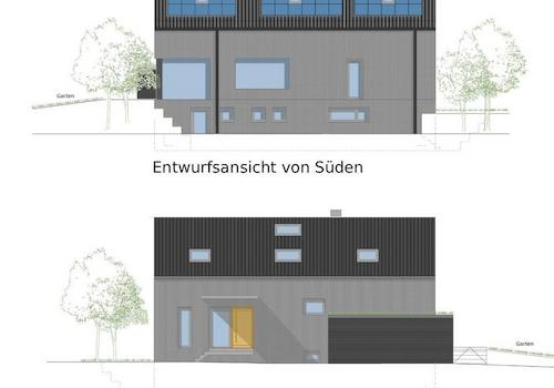 Entwurfsansichten - Süd/Nord